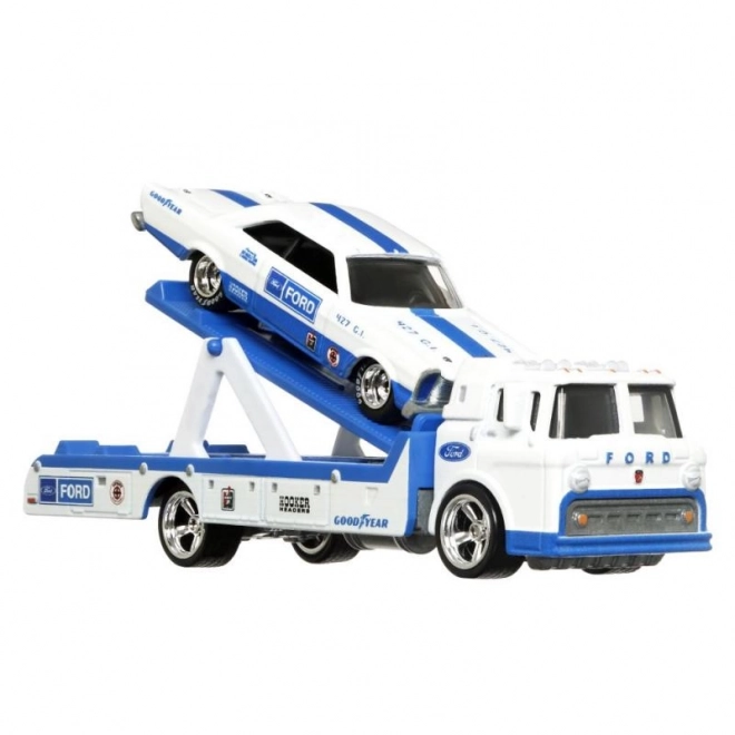 Camion Hot Wheels con auto da corsa