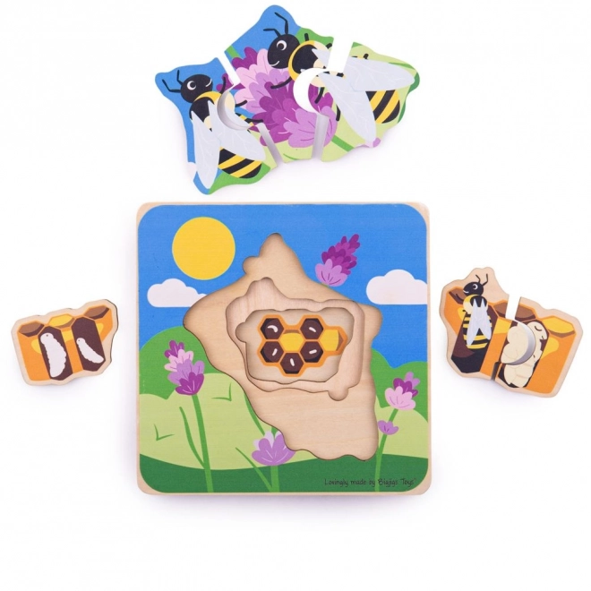 Puzzle a strati Bigjigs Toys Ciclo di vita dell'ape