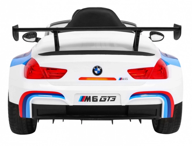 BMW M6 GT3 Auto a batteria per bambini Bianco + ventilazione + suoni MP3 Luci + telecomando