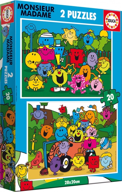 Puzzle EDUCA Monsieur Madame 2x20 pezzi