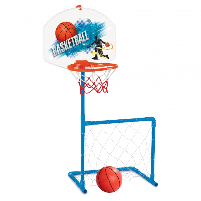 Set sportivo 2 in 1 basket e porta calcio con palla