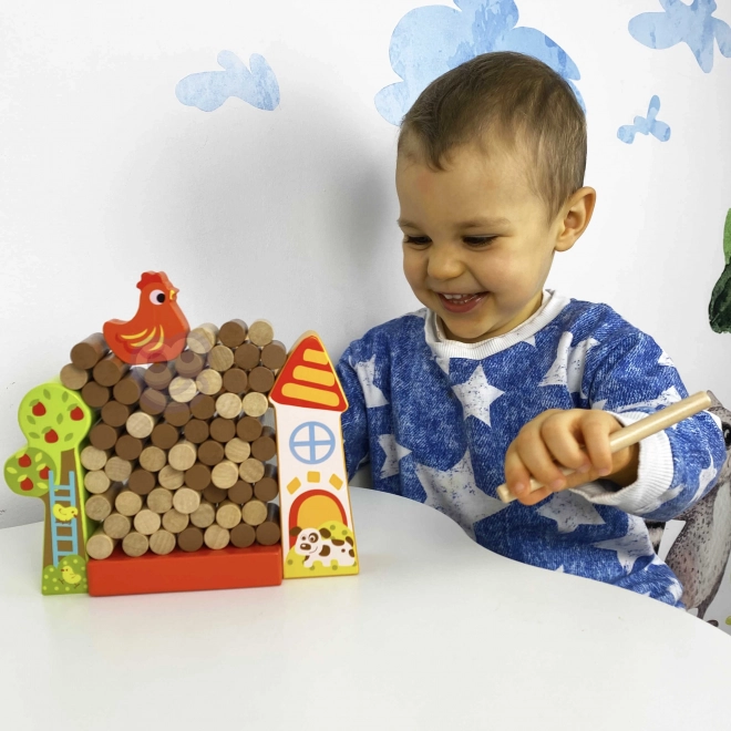 Gioco in Legno Caduta del Pulcino Fattoria Tooky Toy