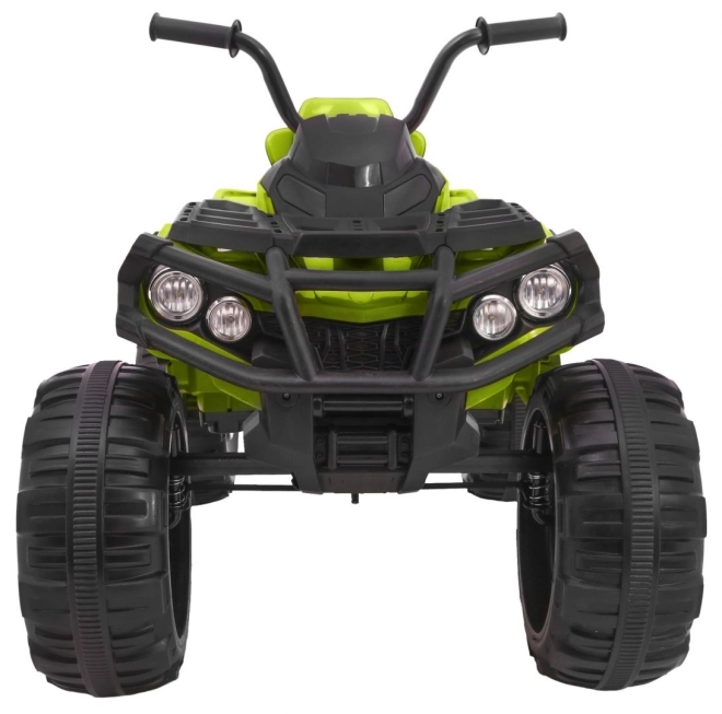 Quad per bambini a batteria verde + ruote in EVA + radio MP3 + LED + avvio lento