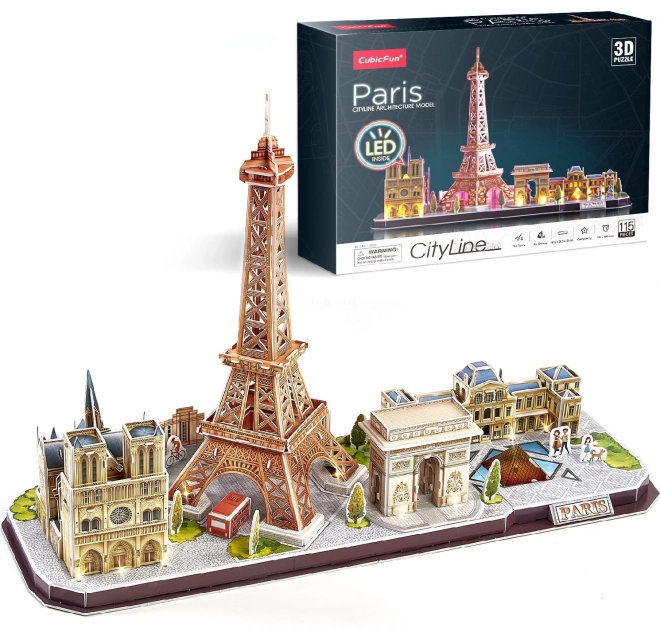 CubciFun Puzzle 3D Luminoso Panorama di Parigi