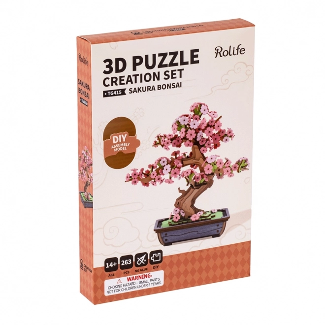 Puzzle 3D in legno Bonsai Sakura