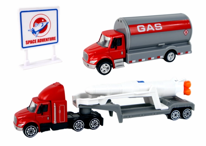 Camion con rimorchio per il trasporto del razzo