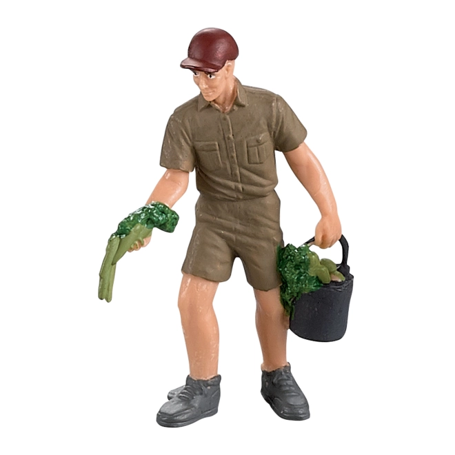 Contadino con secchio e verdure