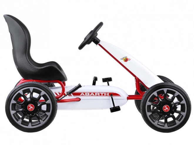 Gokart a pedali Abarth con grandi ruote morbide – bianca