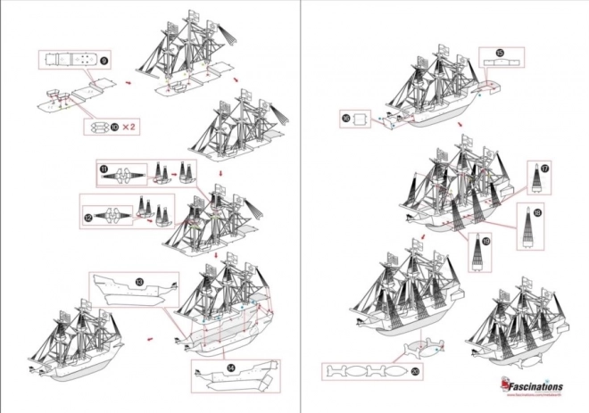Puzzle 3D Loď Golden Hind Editione Dorata