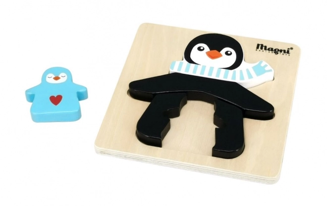 Puzzle in legno Pinguino con cuccioli