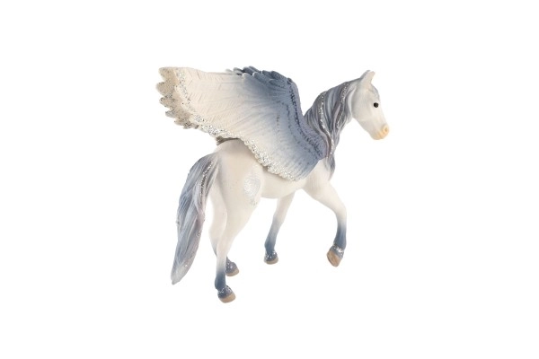 Cavallo Alato Bianco-Grigio in Plastica 14 cm