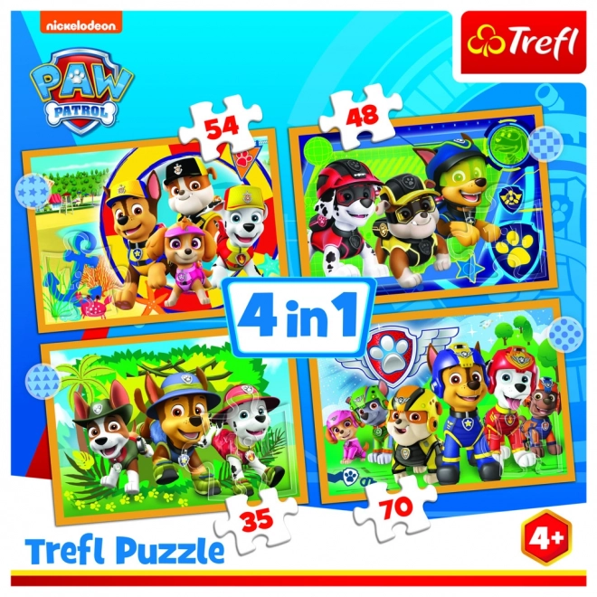 Vacanze Paw Patrol puzzle 4 in 1