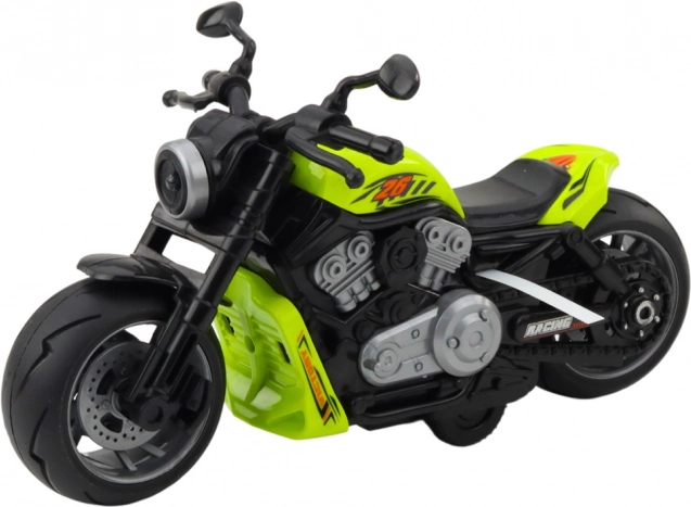 Giocattolo moto verde con effetti