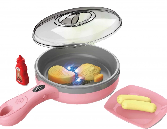 Padella elettronica rosa per bambini 27 cm con luce e suono