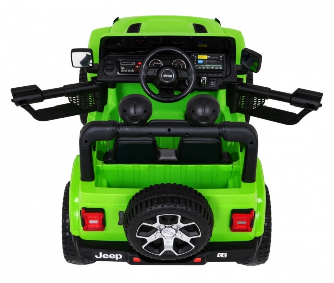 Jeep Wrangler Rubicon batteria per bambini Verde + Telecomando + Radio MP3 LED + Ruote EVA
