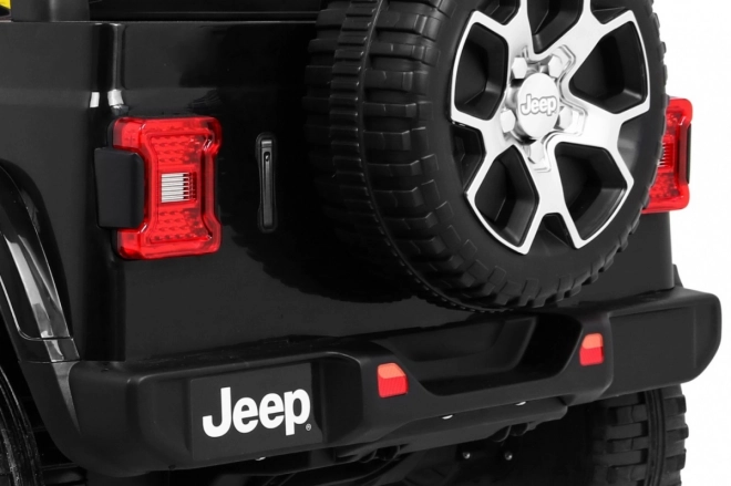 Jeep Wrangler Rubicon a batteria per bambini nera + telecomando + MP3 LED radio + ruote in EVA