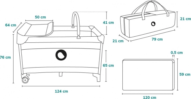 Lettino da Viaggio Flower 2 in 1 Grigio Scandi – Fenicottero