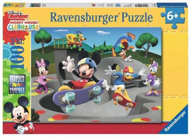 Puzzle XXL 100 pezzi di Mickey e Minnie al parco skate Ravensburger