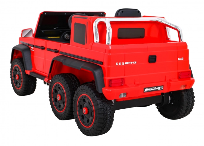 Mercedes G63 AMG Auto a batteria Rosso + Telecomando + 6 ruote EVA + Avvio lento + MP3 LED