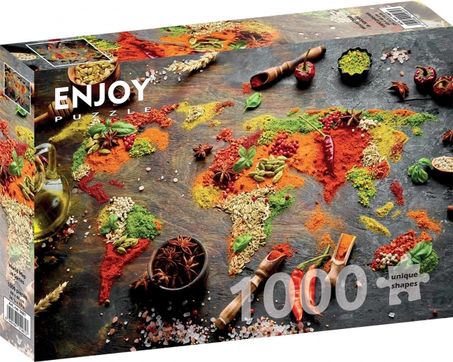 Puzzle Mappa del mondo con spezie 1000 pezzi