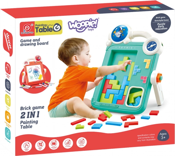 Lavagna doppia faccia per disegni e Gioco Tetris 2 in 1 Arancione
