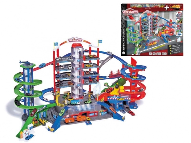 Giochi garage Super City con 6 macchinine e treno