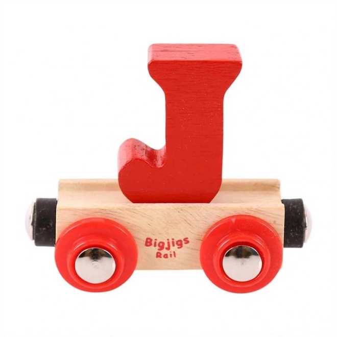 Vagoncino in legno Bigjigs Rail - Lettera J