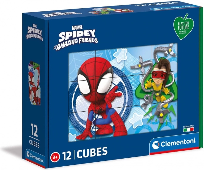 Clementoni play for future cubi con immagini spidey e i suoi amici straordinari, 12 cubi