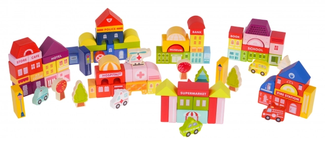 Città di Blocchi in Legno per Bambini 3+