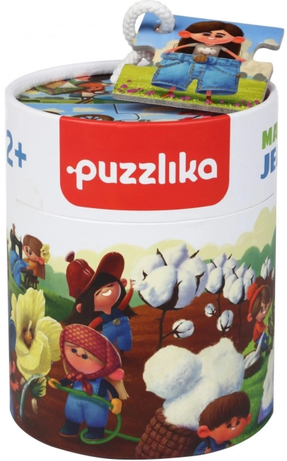 Puzzlika Creazione dei Jeans - Puzzle Educativo 15 Pezzi