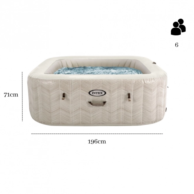 Vasca idromassaggio gonfiabile con design quadrato per 6 persone 196x71 cm con accessori premium di INTEX