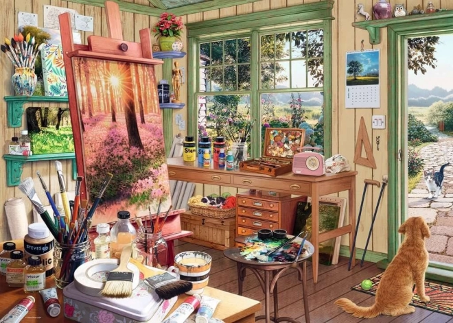 Puzzle Il mio Rifugio RAVENSBURGER: Atelier in Giardino 1000 Pezzi