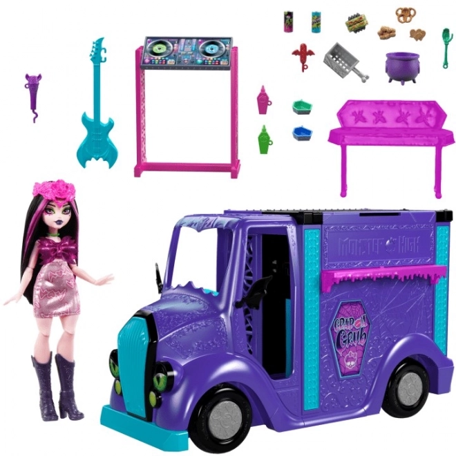 Carro food truck con Draculaura di Monster High