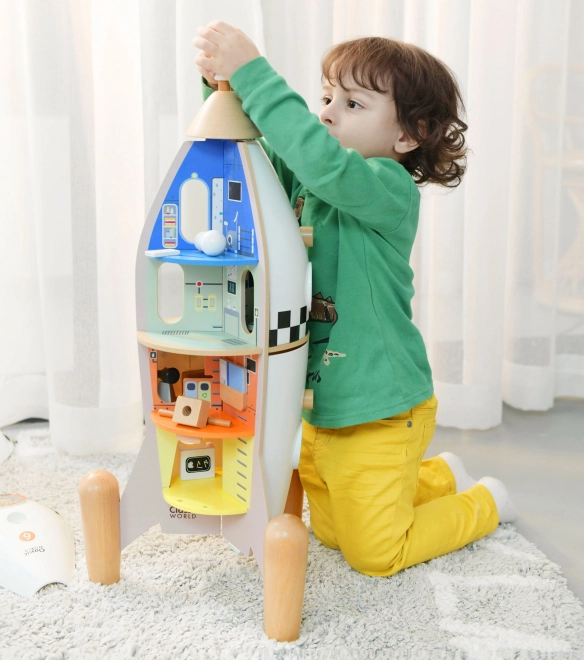 Razzo in Legno per Bambini con Figurine