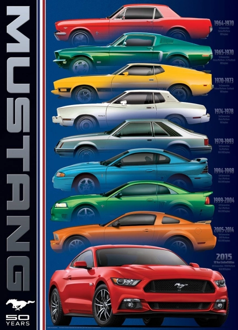 Puzzle 50º Anniversario Ford Mustang 1000 Pezzi