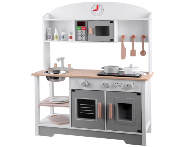 Grande cucina in legno per bambini con accessori