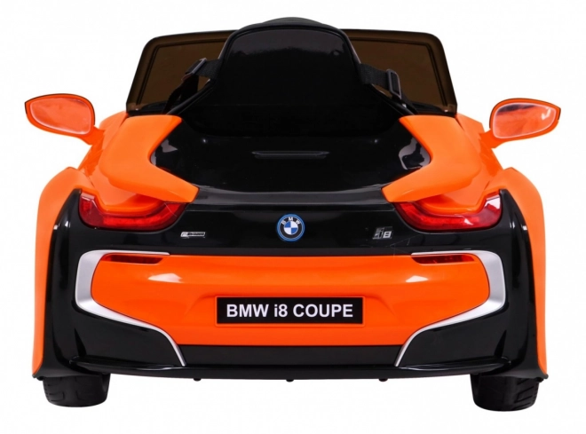 Auto a Batteria BMW I8 Lift Arancione + Telecomando + Partenza Lenta + Cinture a 3 Punti + MP3 USB + LED