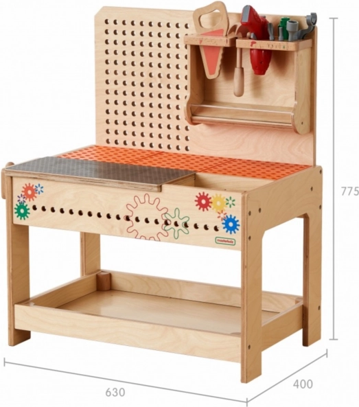 Officina in legno XXL Montessori STEM con strumenti MASTERKIDZ