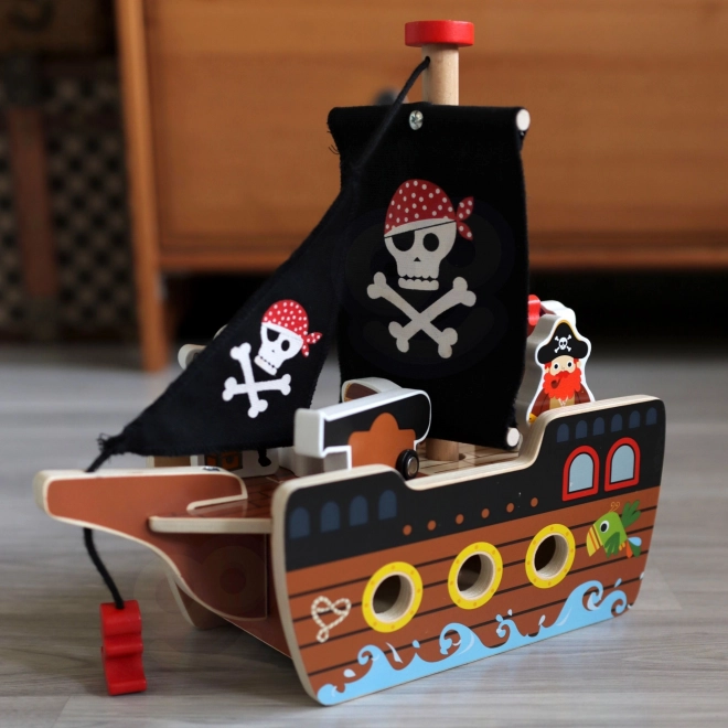 Nave pirata in legno con figurine Tooky Toy