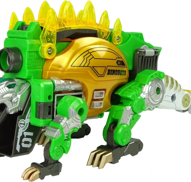 Dinobots 2v1 Stegosaurus verde - dinomu a dardi in schiuma
