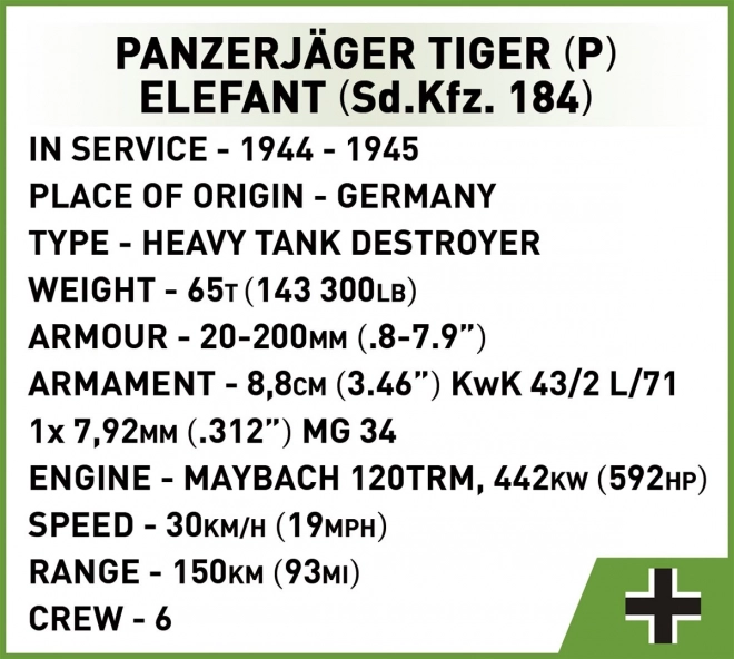 Modello a blocchi Panzerjäger Tiger (P) Elefant