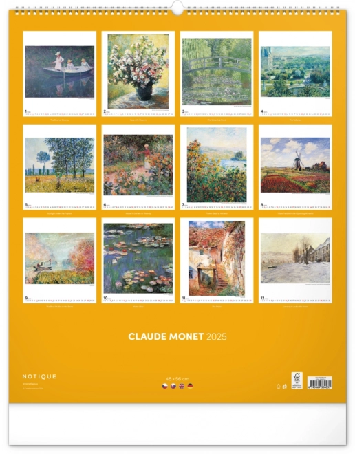 Calendario da parete Claude Monet 2025