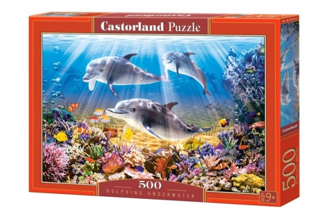 Puzzle 500 pezzi delfini sott'acqua