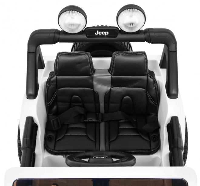 Jeep Wrangler Rubicon batteria per bambini Bianco + telecomando + radio MP3 LED + ruote EVA