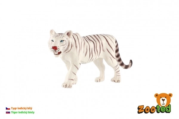 Tigre bianco indiano in plastica 14cm confezionato