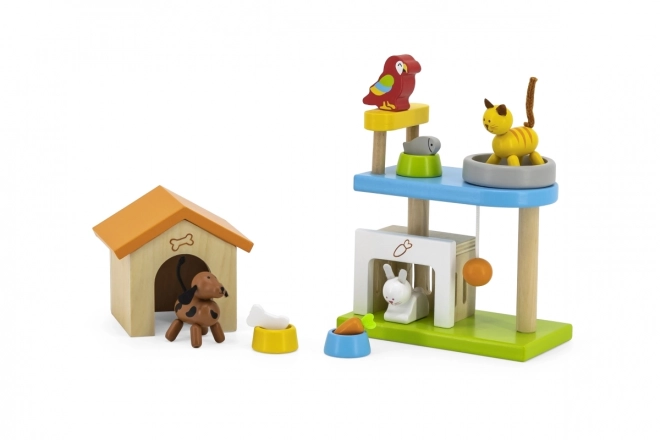 Set di Animali Domestici in Legno