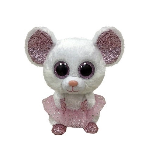 Ty Beanie Boss mascotte topolino Ballerina Bianca - Nina 15 cm
