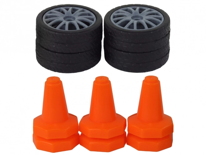Auto Sportivo Telecomandato RC 1:24 Arancione con Ruote Intercambiabili