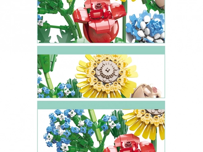 Kit tecnico di costruzione Fiori dei prati con vaso 618 pezzi