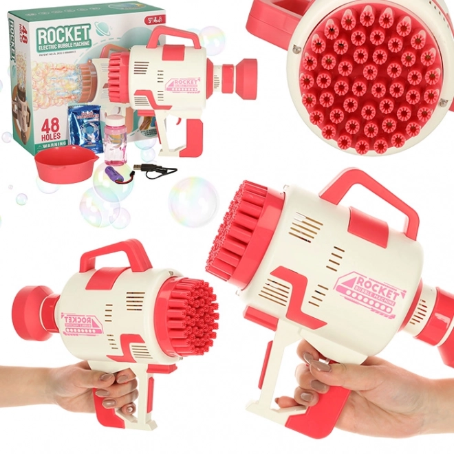 Pistola Soffia Bolle di Sapone con Luci Rosa